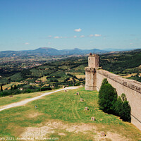 Buy canvas prints of View of Assisi Rocca Maggiore in Italy by Sanga Park