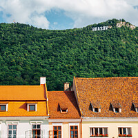 Buy canvas prints of Brasov old town and Tampa mountain in Romania by Sanga Park