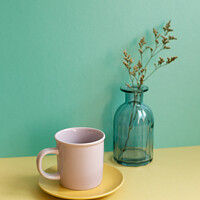 Buy canvas prints of Coffee cup and dry flower by Sanga Park