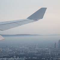 Buy canvas prints of Frankfurt central city view from airplane by Sanga Park