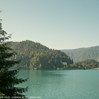 Buy canvas prints of Lake Bled and mountains in Slovenia by Sanga Park