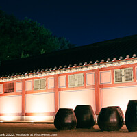 Buy canvas prints of Night view of Korean traditional house by Sanga Park