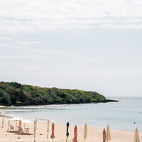 Buy canvas prints of Kenting Small Beach with parasol in Taiwan by Sanga Park