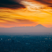 Buy canvas prints of Tokyo sunset by Sanga Park