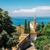 Buy canvas prints of Piran old town and Adriatic sea by Sanga Park