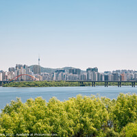 Buy canvas prints of Seoul city and Han river by Sanga Park