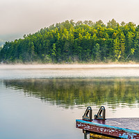 Buy canvas prints of  Summer Awakening - Morning Mist Dockside  III by Blok Photo 
