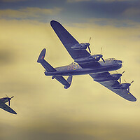 Buy canvas prints of Lancaster Bomber and Spitfire  by Alistair Duncombe