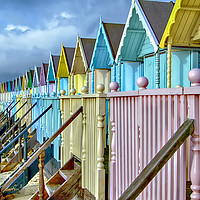 Buy canvas prints of Pastel Beach Huts  by Alistair Duncombe