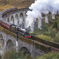 Buy canvas prints of Jacobite Train at Glenfinnan  by Roger Daniel