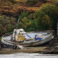 Buy canvas prints of Abandoned boat at Kyleakin by Roger Daniel