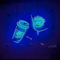 Buy canvas prints of Neon Coffee Love by Neil Hunter