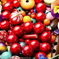 Buy canvas prints of Assorted colored beads for jewelry by Mykola Lunov Mykola