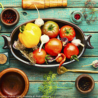 Buy canvas prints of Raw tomato,preservation of tomatoes by Mykola Lunov Mykola