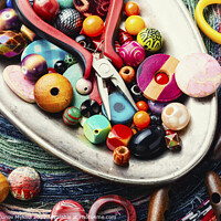 Buy canvas prints of Various multicolored beads. by Mykola Lunov Mykola