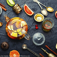 Buy canvas prints of Fruit tea with citrus. by Mykola Lunov Mykola