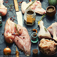 Buy canvas prints of Uncooked chicken parts for cooking. by Mykola Lunov Mykola