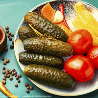 Buy canvas prints of Marinated, pickled vegetables. by Mykola Lunov Mykola