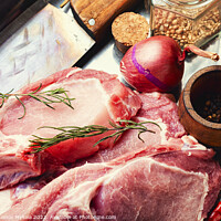 Buy canvas prints of Raw and fresh pork. by Mykola Lunov Mykola