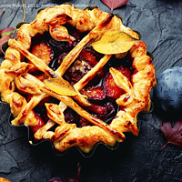 Buy canvas prints of Autumn pies with fruits by Mykola Lunov Mykola