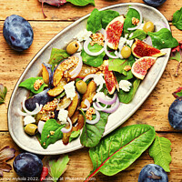 Buy canvas prints of Vitamin autumn salad with fruit and herbs by Mykola Lunov Mykola