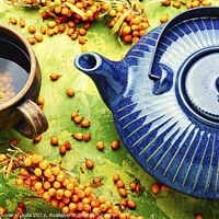 Buy canvas prints of Tea with sea buckthorn, healthy drink by Mykola Lunov Mykola