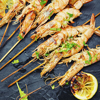 Buy canvas prints of Cooked shrimp, seafood. by Mykola Lunov Mykola