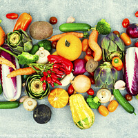 Buy canvas prints of Healthy food, diet concept. Top view by Mykola Lunov Mykola