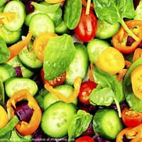 Buy canvas prints of Natural vegetable salad, food background by Mykola Lunov Mykola