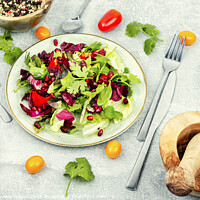 Buy canvas prints of Salad of fresh vegetables and herbs. by Mykola Lunov Mykola