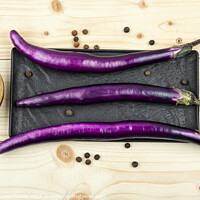 Buy canvas prints of Small fresh purple eggplants by Mykola Lunov Mykola