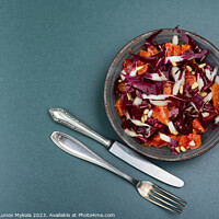 Buy canvas prints of Diet salad with chicory, vegan food. by Mykola Lunov Mykola