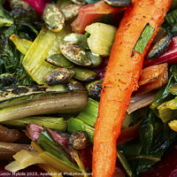 Buy canvas prints of Diet salad of stewed vegetables, food background. by Mykola Lunov Mykola