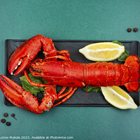 Buy canvas prints of Delicious freshly boiled lobster by Mykola Lunov Mykola