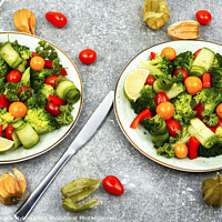 Buy canvas prints of Light vegetable salad, homemade food. by Mykola Lunov Mykola