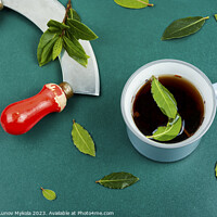 Buy canvas prints of Cup of tea of bay leaf by Mykola Lunov Mykola