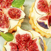 Buy canvas prints of Delicious mini tartlet with figs. by Mykola Lunov Mykola