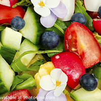 Buy canvas prints of Green salad with flowers by Mykola Lunov Mykola