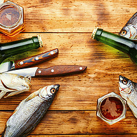 Buy canvas prints of Dried fish and beer by Mykola Lunov Mykola