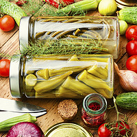 Buy canvas prints of Jars of pickled vegetables by Mykola Lunov Mykola