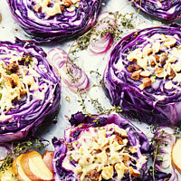 Buy canvas prints of Baked red cabbage with hazelnuts by Mykola Lunov Mykola