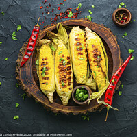 Buy canvas prints of Grilled corn cobs by Mykola Lunov Mykola