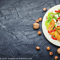 Buy canvas prints of Fresh persimmon salad by Mykola Lunov Mykola