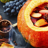 Buy canvas prints of Mulled wine in pumpkin by Mykola Lunov Mykola