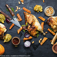 Buy canvas prints of Appetizing grilled poultry meat. by Mykola Lunov Mykola