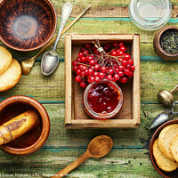 Buy canvas prints of Berries jam in glass jar by Mykola Lunov Mykola