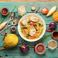 Buy canvas prints of Delicious asian soup by Mykola Lunov Mykola
