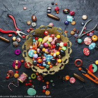 Buy canvas prints of Set of multicolored beads by Mykola Lunov Mykola