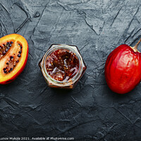 Buy canvas prints of Jar of tamarillo jam. by Mykola Lunov Mykola