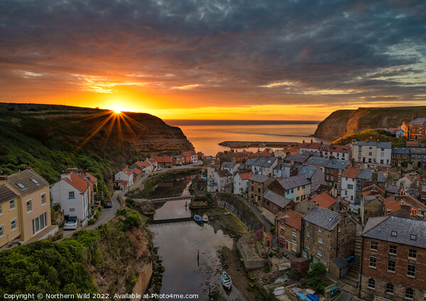 Serene Sunrise over Staithes Picture Board by Northern Wild
